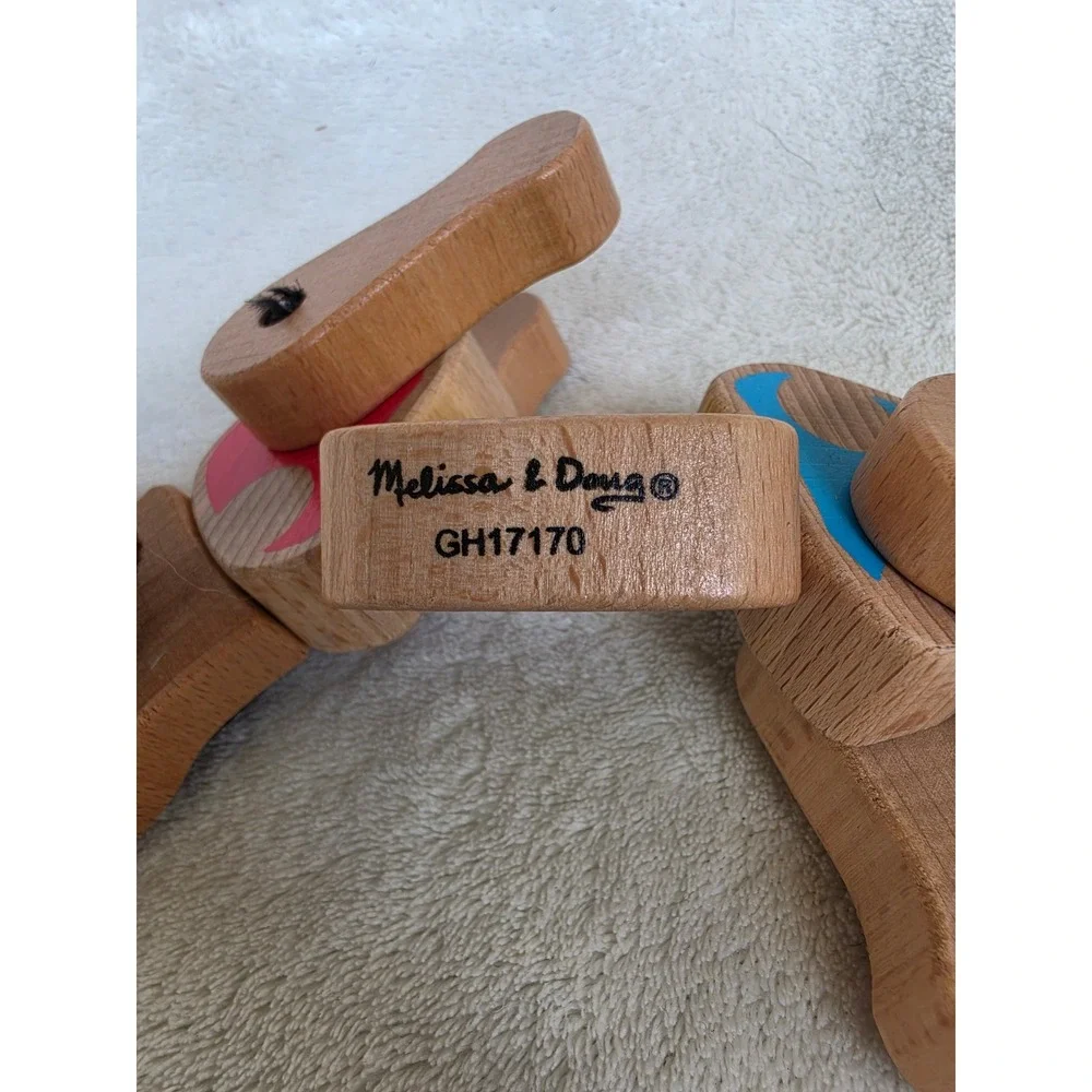 Melissa & Doug Wooden Dachshund Puppy Pull Toy GH17170 Wiggling Dog Multicolor